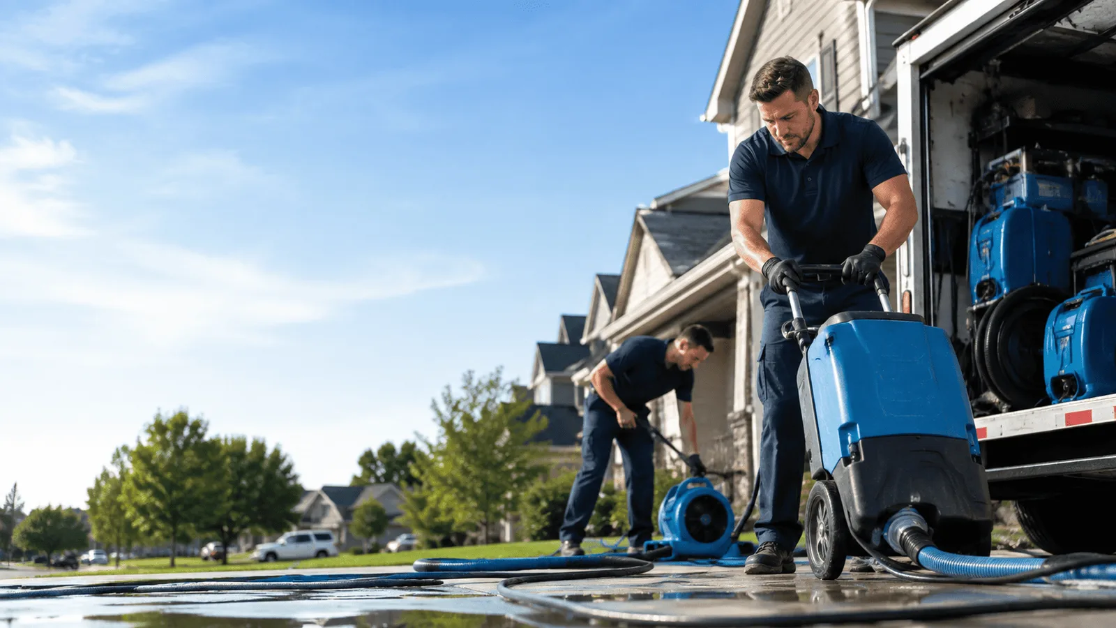 Dehumidification being performed in Groveland, MA